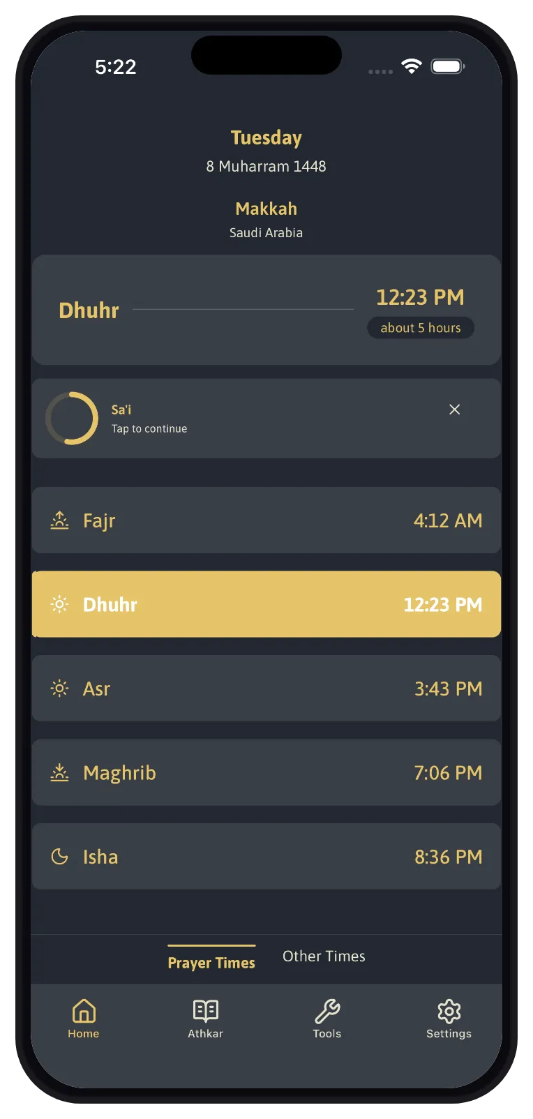 Prayer times