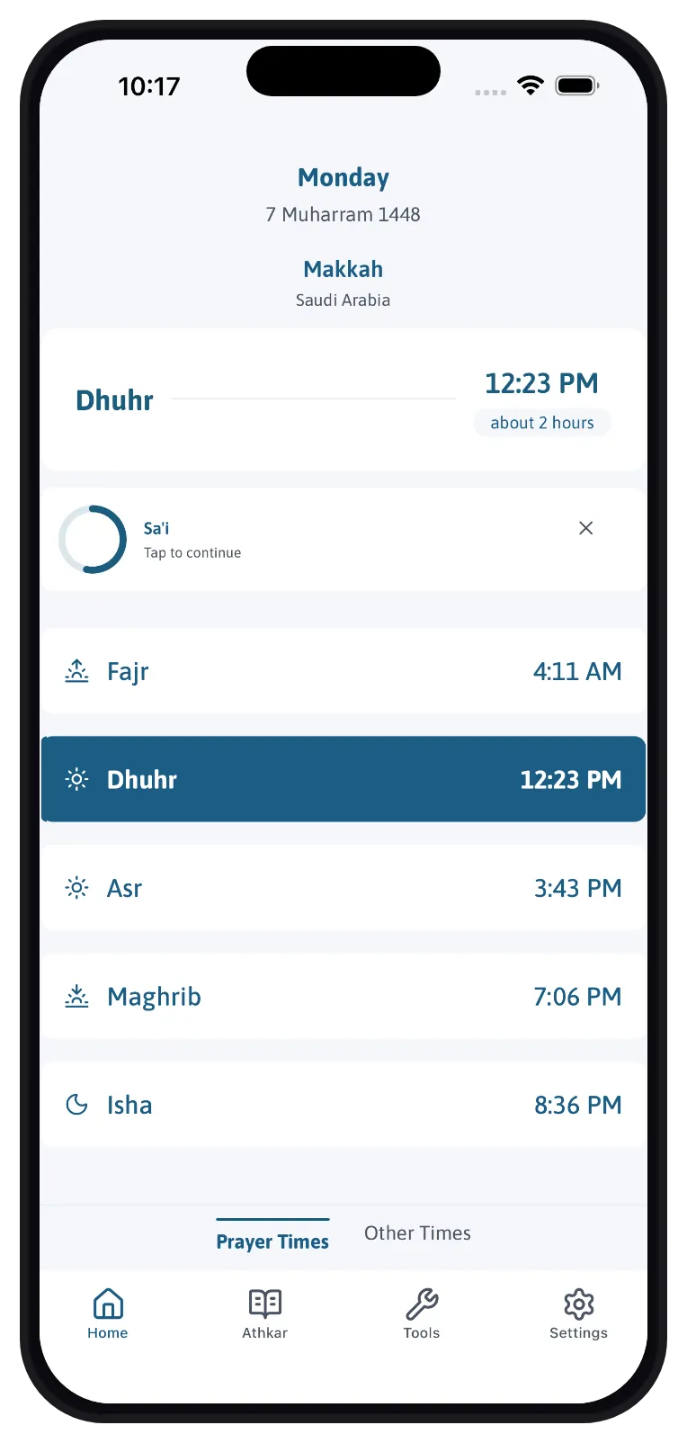 Prayer times